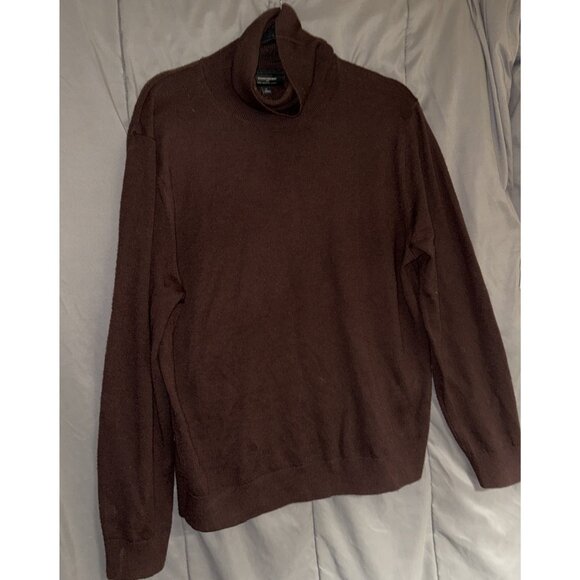 Banana Republic Merino Wool Womens Sweater L Brown Knit Turtleneck Pullover - Picture 1 of 10